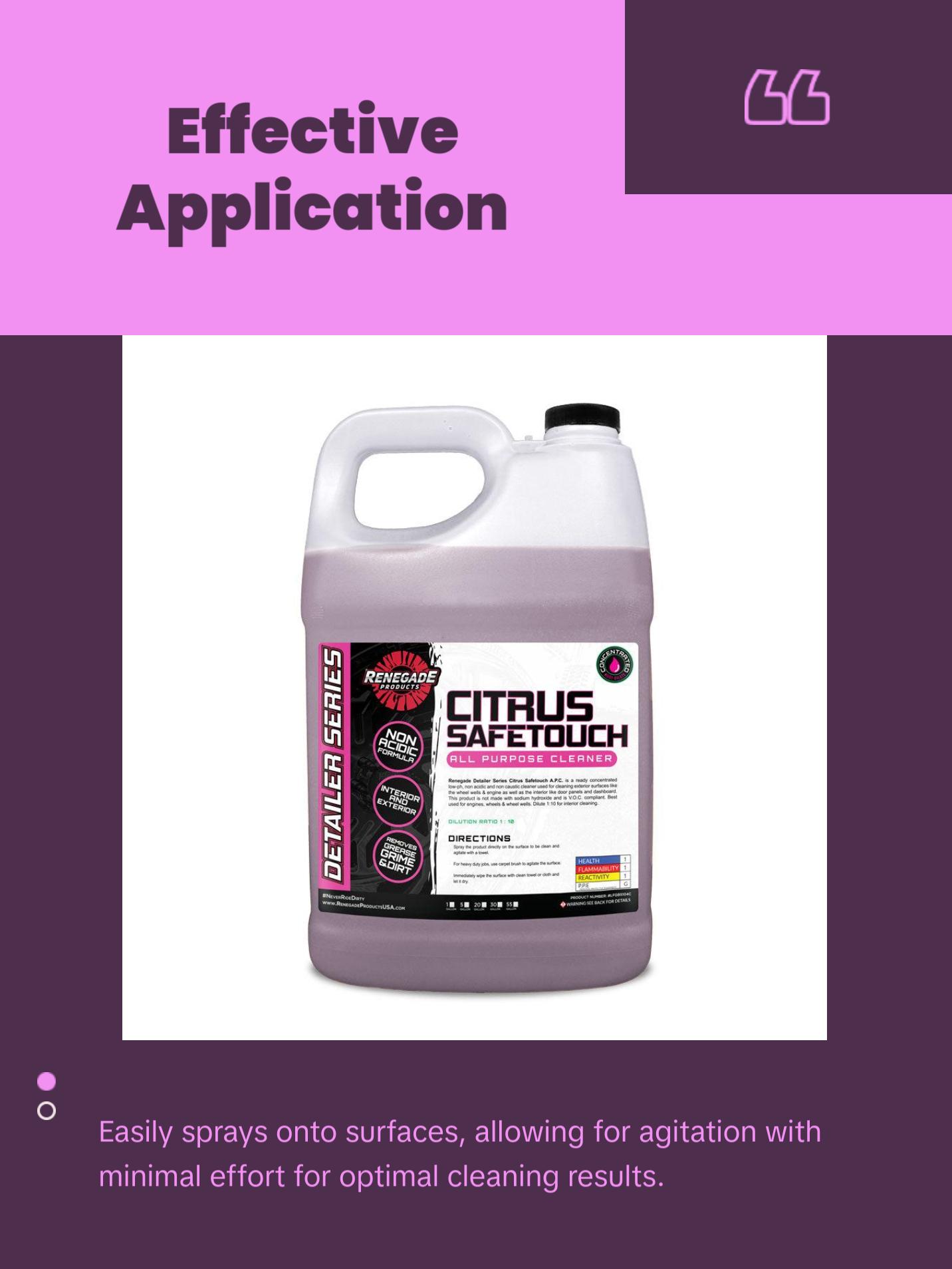 Renegade Products | Citrus Safetouch APC – High-pH All-Purpose Vehicle Cleaner for Interior & Exterior (16oz & 1 Gallon)
