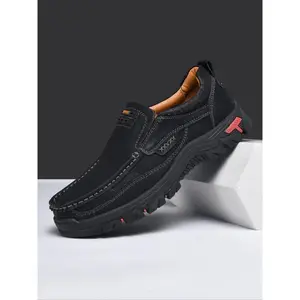 Men's Handmade Large Size Casual Slip-On Shoes, Simple Fashion Low Top Design, Lightweight Comfortable Footwear for All Seasons