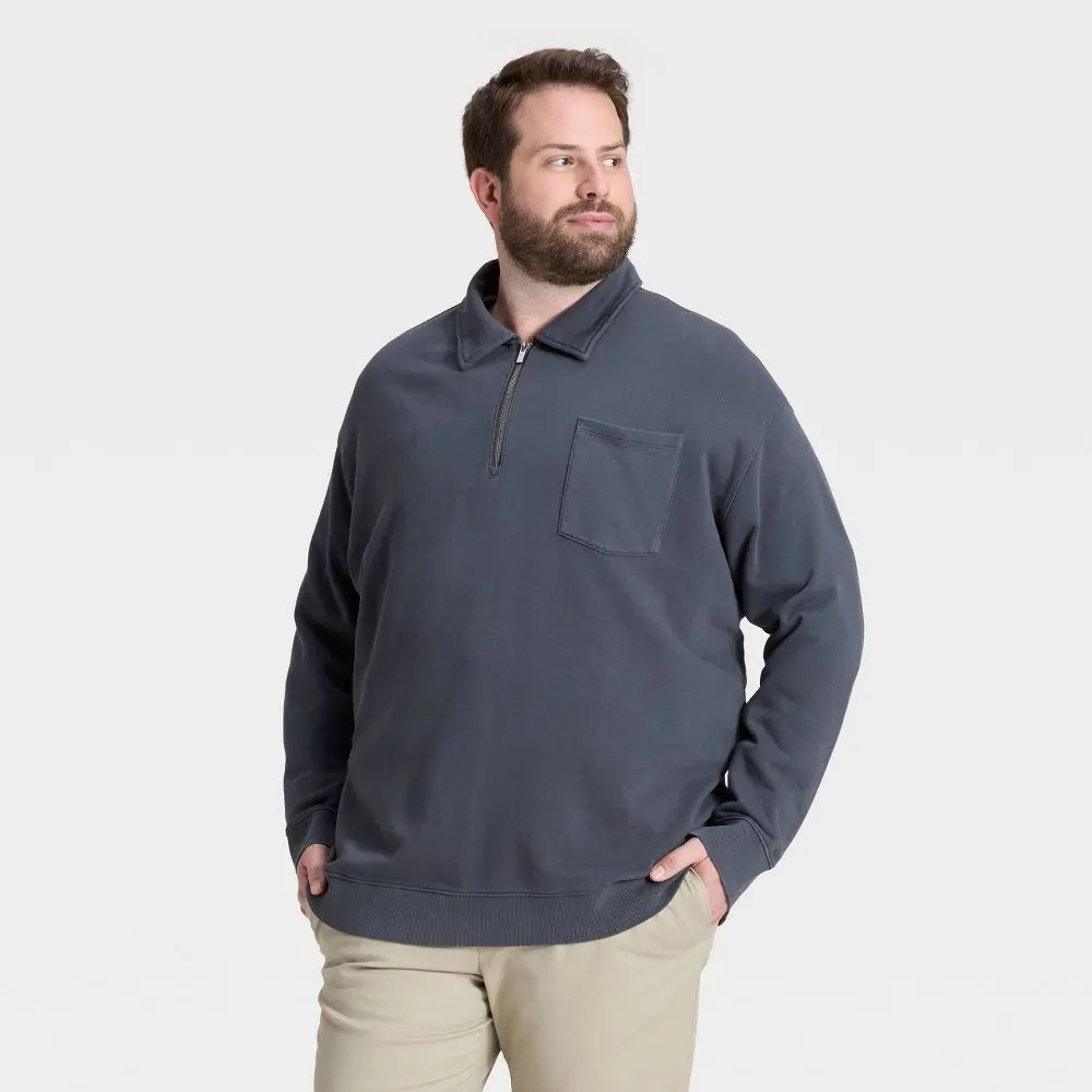 Men's Vintage 1/4 Zip Sweatshirt - Goodfellow & Co