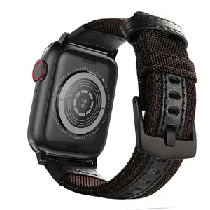 Loop Nylon Fabric Leather Strap for Apple Watch Band 8 7 44Mm 41Mm 45Mm Elastic Bracelet for Iwatch Ultra49Mm Series 6 SE 5 4 3