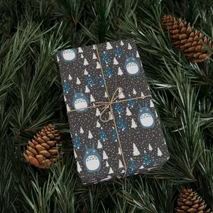 Totoro Christmas Wrapping Paper, Studio Ghibli Gift Wrap, Ghibli Holiday, Kawaii, Ponyo, Spirited away, howls, ghibli christmas gift wrap