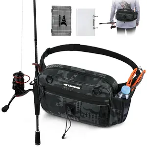 KastKing BaitSpace Waist Bag – Waterproof Tackle Storage Bag With Adjustable Belt, Fishing Fanny Pack for Men, Soft Bait Organizer, 3600 Utility Box, Rod Holder