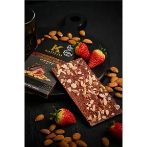 Strawberry Value Pack: 3, 10, or 25 Sugar-Free Strawberry Almond Dark Chocolate Bars