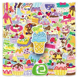 Dessert Series Sticker Sheets (50pcs), Cute Cartoon Decorative Sticker, DIY Decals for Scrapbooking, Journaling, Gift Wrapping, Greeting Cards