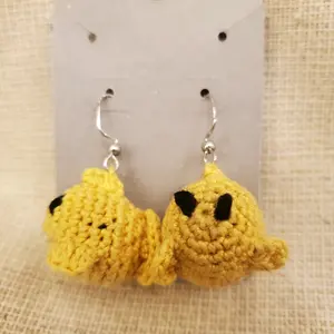 Micro Crochet Gold Fish Hook Earrings