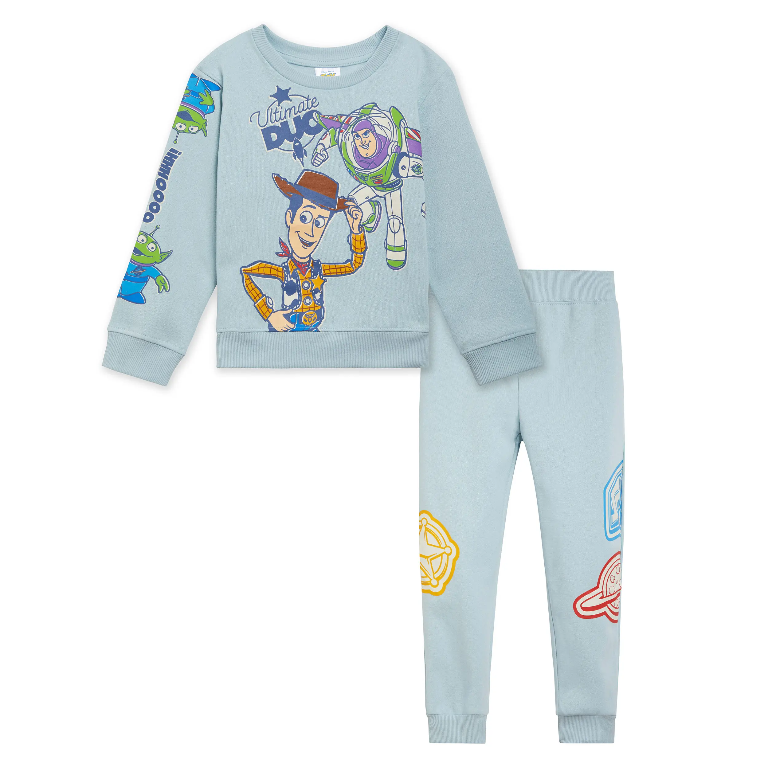Disney Boys' 2-Piece Cartoon Fleece Set, Graphic Pullover Sweatshirt and Jogger Pants, Toddler to Big Kid, Cartoon Boys' Sets, Fleece Boys' Sets