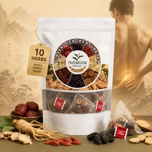 Upgraded Kidney Support Formula, 10-in-1 Natural Herbal Tea, Ginseng Ten Treasure Tea For Calming Sleep & Relax, Chinese Herbal Tea Bags for Women & Men, Daily Wellness For Hair Health Digestive Detox & Cortisol Balance