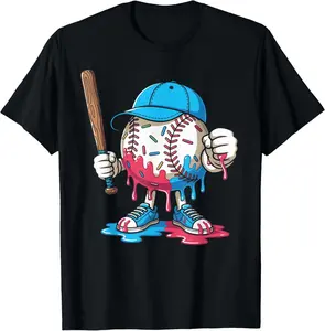 Ice Cream Drip Baseball Fun Lifestyle Youth Ice Cream Kids T-Shirt graphic tee