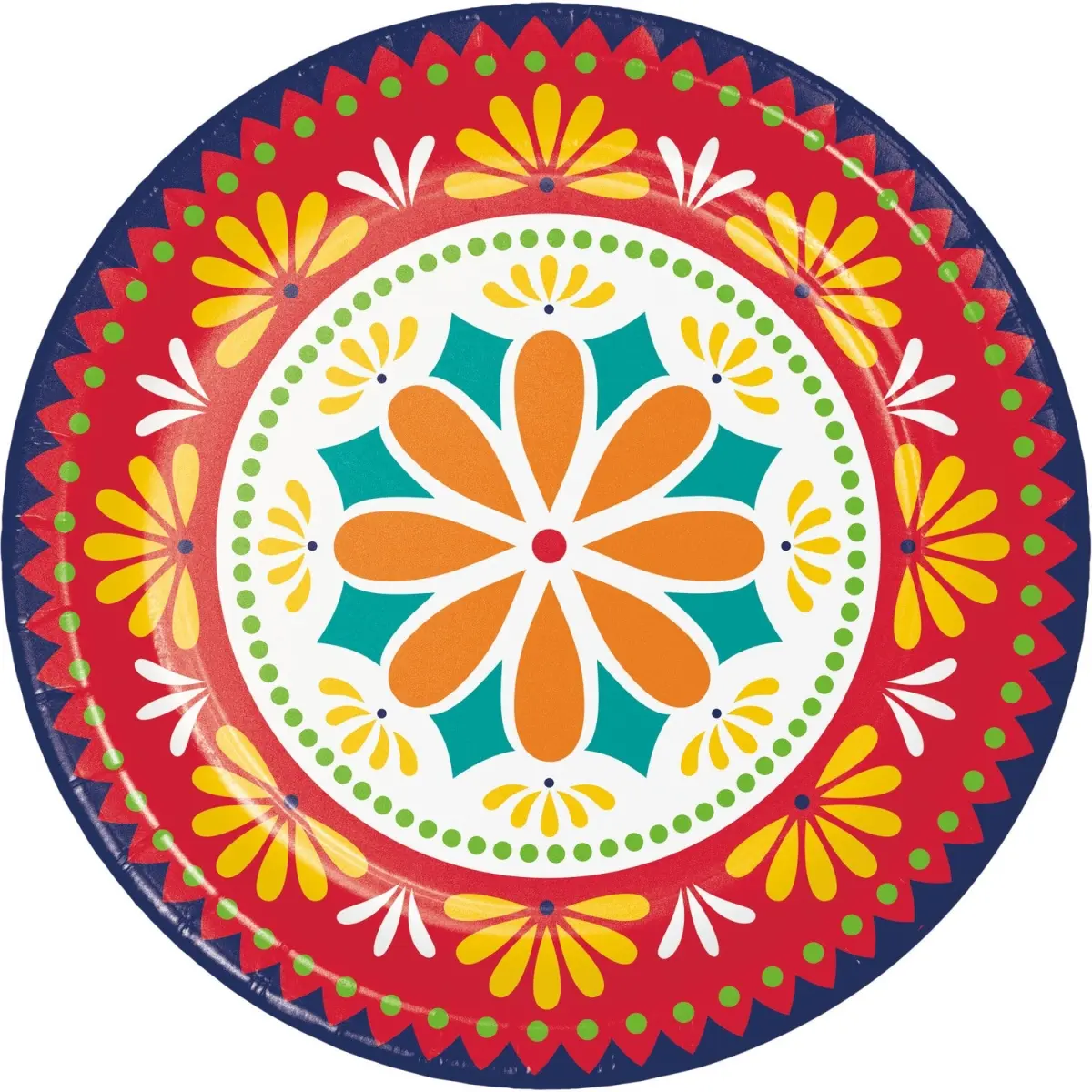 Creative Converting 362830 Fiesta Pottery Luncheon Round Plate