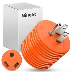 Nilight Heavy-Duty RV Power Adapter, 15-30A Pure Copper 110V Converter, 5-15P Male Plug to TT-30R Female Receptacle, Easy Plug-In & RV Compatible for Generators, Campers