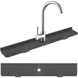 33 Inch Longer Faucet Mat for Kitchen Sink, Silicone Sink Faucet Mat Splash Guard, Splash Faucet Guard Draining Mat,Splash Guard Behind Faucet