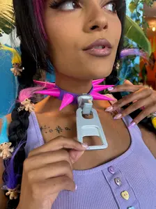 Zipper Pull Spike Collar