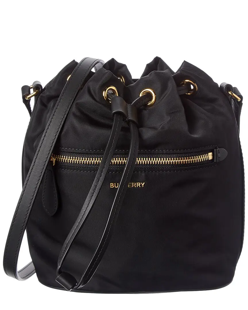 Burberry Nylon & Leather Bucket Bag
