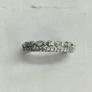 Dainty Moissanite Ring Band - Brilliant Sparkle Engagement Wedding Band