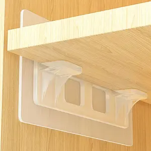 24 Pieces Adhesive Shelf Bracket, Double Row Reinforced Design Shelf Support Pegs for Kitchen Cabinet Book Closet Shelves