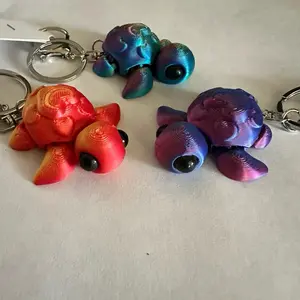 3D Turtle Keychain | Cute Mini Turtle Charm | Backpack & Purse Accessory