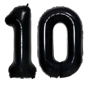 42 Inch Black 10 Number Balloons For 10Th Birthday Party Decorations 10Th Anniversary Party Supplies