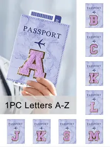 Passport Protection Case, Passport Cover with Embroidered Letters A-Z, Unisex Rfid Vintage Business Passport Holder, Portable Multifunctional Wallet