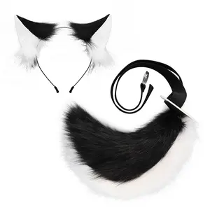 Furry Cosplay Set – Handmade Animal Ears and Plush Tail for Holiday & Party Costumes