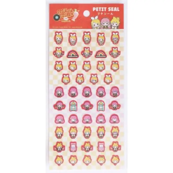 Daiso Hatsune Miku Petit Seal Miku's Diner Rin Len Kagamine And Luka Sticker Sheet