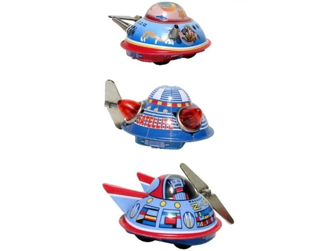 SHAN MS633 Collectible Tin Toy - 3 Space Ships