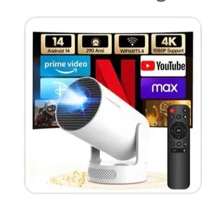 Smart Android Projector with Dual WiFi, Audio Support Foldable 4K