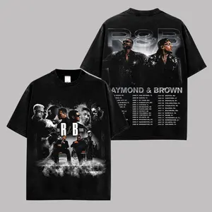 The R&B Tour 2026 Vintage Music Duo Premium Washed Cotton T-Shirt, Urban Soul Concert Graphic Tee, Retro Hip Hop Streetwear Shirt, Rhythm Legends Fan Merch, Unisex Oversized Tour Tee Gift