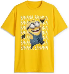 Despicable Me Yellow Cartoon Character Dave Banana Dance Funny Graphic T-Shirt  Cartoon Character Tee  Unisex Gift Shirt #DespicableMe #FunnyTShirt #CartoonTee #GraphicTee