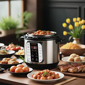 FCPVHOY 6-Quart Whisper Quiet 12-in-1 Electric Pressure Cooker 304 Stainless Steel Inner Pot Full Touch Panel 12 Cooking Modes Safety Lid & Mechanical Release Valve 6L Capacity