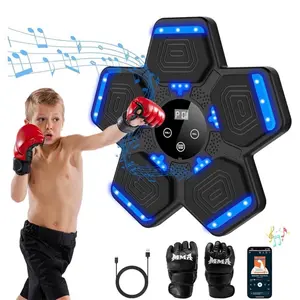 LOLBOX 2025 Music Boxing Machine with Smart Bluetooth, LED Electronic Wall Mounted, Various Speed Modes, Compact Design & Boxing Gloves