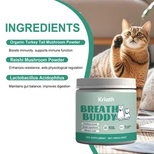 Pet dental cleaning powder - suitable for cats and dogs. gently cleans daily, helps control tartar and plaque, freshens breath. can be added to water or food for easy and safe use. essential for oral care