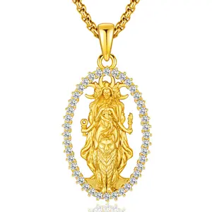 DRINSPER S925 Hecate Necklace Golden Processed with Zirconia Decor Goddess Hekate Calling