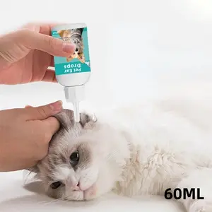 Cat Dog Ear Cleaner Solution, Removes Mites & Fungus, Pet Ear Drops, Specialized Pet Ear Cleaning Liquid, Suitable for Cats and Dogs