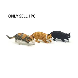Unique Cat Figurine, Solid Plastic Wildlife Model, Perfect Home Office Desk Decoration, No Power Needed, Detailed Texture Design