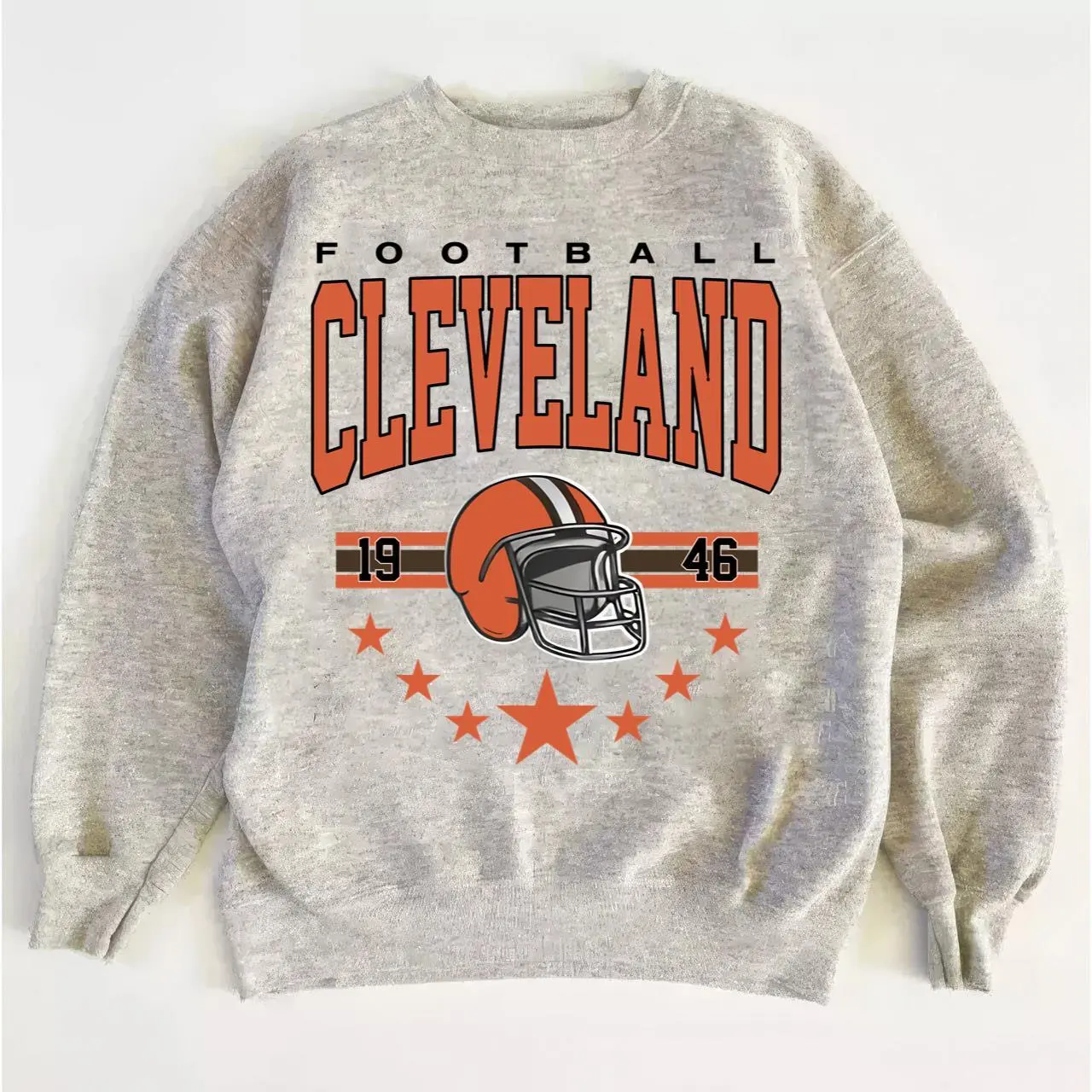 Cleveland Retro Football Sweatshirt, Vintage Crewneck Game Day Fan Shirt