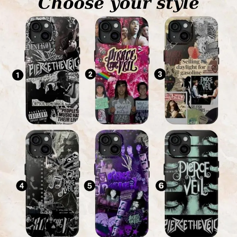Pierce The Veil I Can't Hear You Tour 2025 Phone Case, Emo Rock Band  Aesthetic, Tough Shockproof Protective Cover, Fan Gift, Compatible with  iPhone 11-17 Pro Max/Plus and Samsung Galaxy S23-25 -