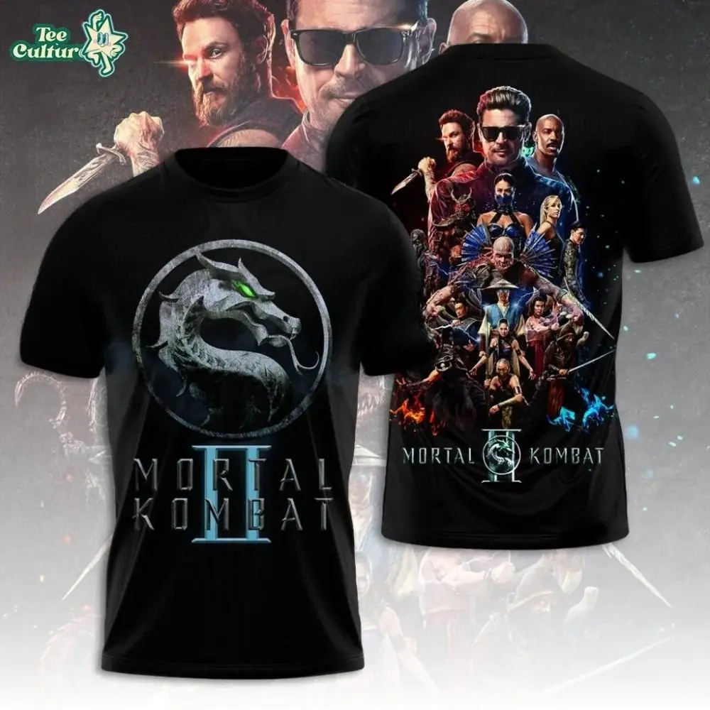 Men's Mortal Kombat 2 Legendary Graphic T-Shirt - 100% Pure Cotton Short-Sleeve Crew Neck, Casual All-Season Stylish Streetwear Top, Breathable Outfit