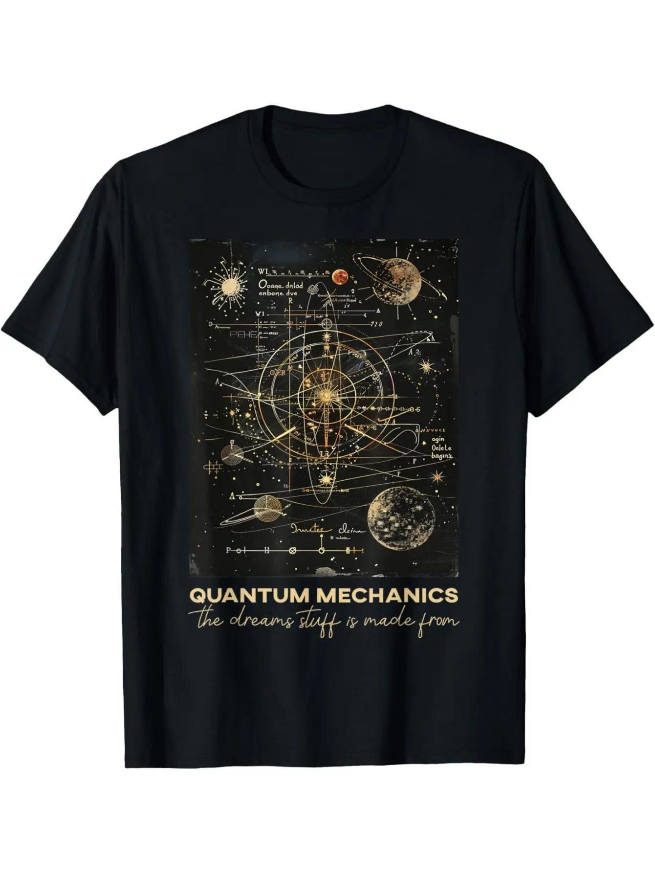 Big  Tall Men'S Quantum Mechanics Graphic Tee - Bl unisex soft cotton short sleeve t shirt, vintage graphic casual tee for men women teens, perfect birthday holiday gift for camping travel gym daily street casual wear