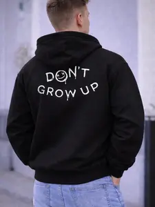 Don’t Grow Up Smile Face Hoodie Funny Graphic Unisex Streetwear Pullover Hoodie
