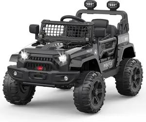 Ride on Truck Car, 12V Kids Electric Vehicles with Remote Control Spring Suspension, LED Lights, Bluetooth, 3 Speeds