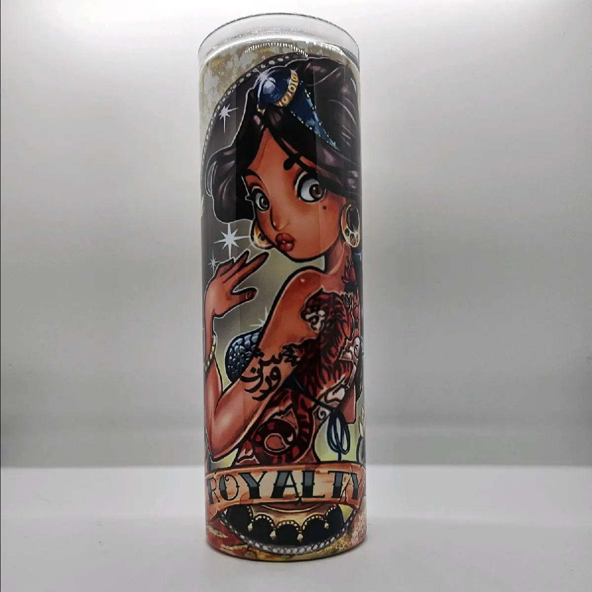 20 oz Princess Stainless Steel Tumbler with Straw