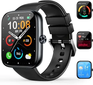 2026 New Model Smart Watch for Men, 1.83" HD Touchscreen Fitness Tracker with Bluetooth Calls, Message Notifications, 110+ Sport Modes, 24/7 Heart Rate/Sleep Monitor, IP68 Waterproof, Black