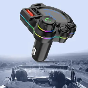 Bluetooth 5.3 Car Adapter Charger, PD20W QC3.0 Fast Charging, Wireless FM Transmitter with Lossless Sound, LED Display & RGB Ambient Light, Hands-Free Calling, USB/TF Card Support for Cars Trucks