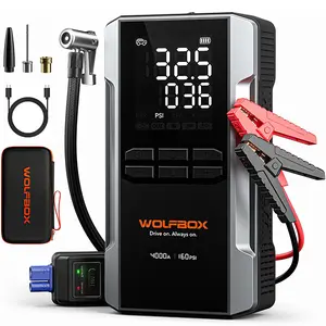 【FathersDayGift】WOLFBOX Jump Starter with Air Compressor – Portable 12V Car Battery Booster & Tire Inflator with Fast Charging, LED Light,father'sdaygifts