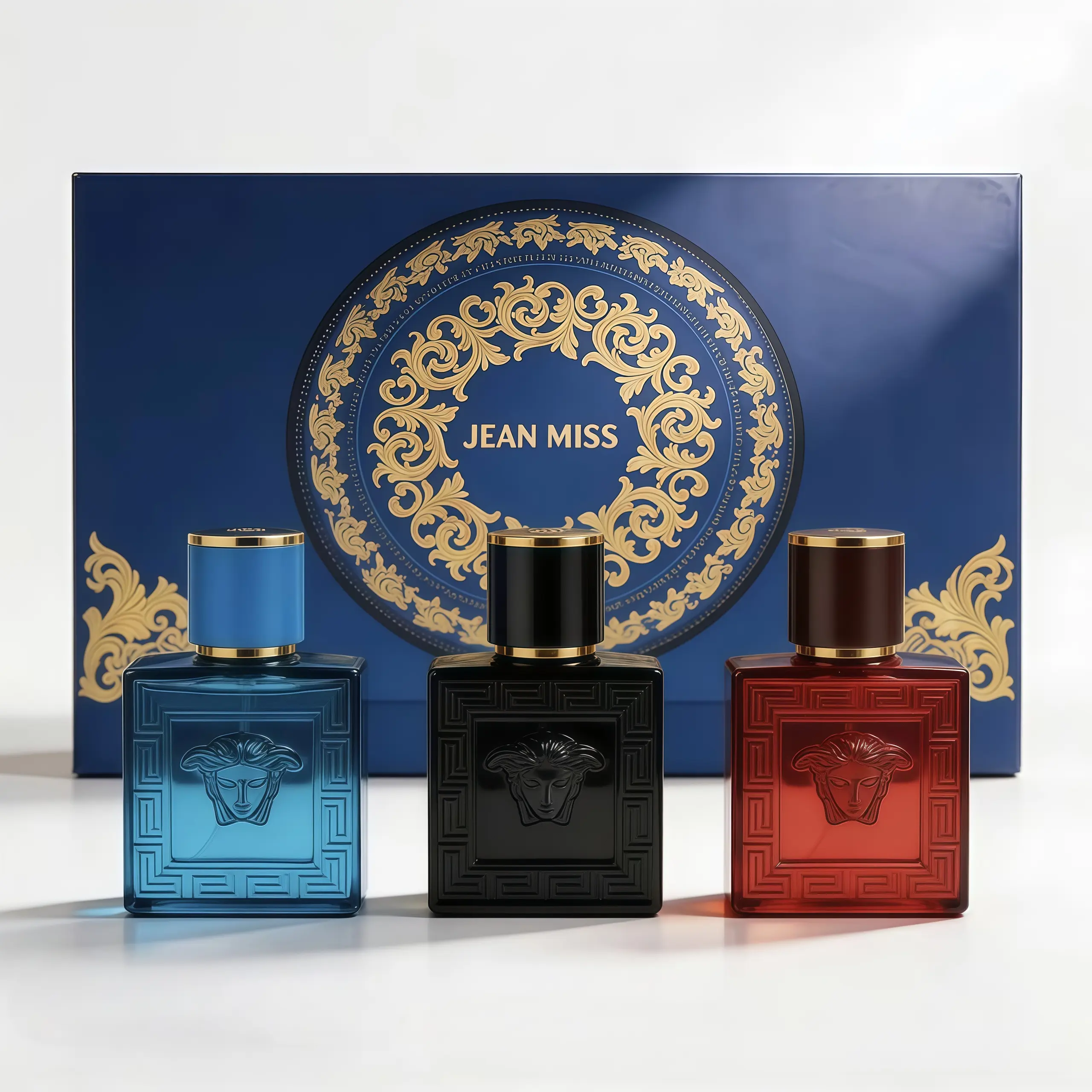 JEAN MISS Men's 3-Piece Long-Lasting Fragrance Set - 30ml Bottles, Woody Scent with Water, Citrus & Lavender Notes, Bottle Packaged, Ideal for Dates & Commutes, Summer Fragrance for Men, Perfume Para Hombres
