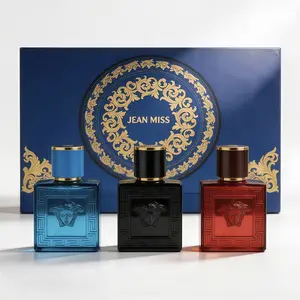 JEAN MISS Men's 3-Piece Long-Lasting Fragrance Set - 30ml Bottles, Woody Scent with Water, Citrus & Lavender Notes, Bottle Packaged, Ideal for Dates & Commutes, Summer Fragrance for Men, Perfume Para Hombres