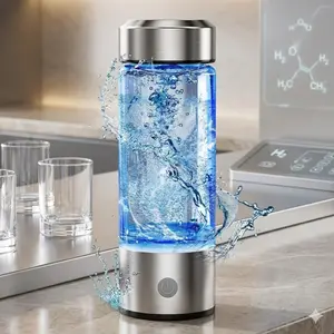 Portable Alkaline Hydrogen Water Bottle: Rechargeable Ionizer with Borosilicate Glass, Generates Healthy Alkaline H₂O for Home, Office & Travel, On-the-Go Hydrogen Rich Drinking Water Cup.