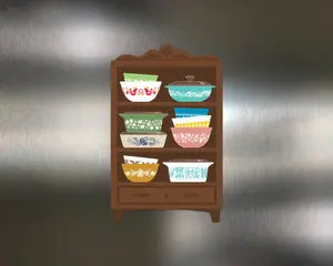 Retro Kitchen Hutch Refrigerator Magnet Vinyl Waterproof Home Decor Decoration for Kitchen Decor