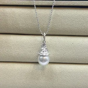 Stunning Australian White Necklace 9-10mm s925