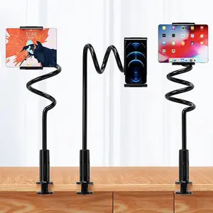 Adjustable Desktop Phone & Tablet Holder Mount , 360° Rotatable Metal Cellphone Stand , Desk Smartphone Holder Flexible For Home Bedroom Office Use , Lazy Gooseneck Phone Accessories , Bracket For Most Mobile Phones Tablet For iPhone iPhone Samsung